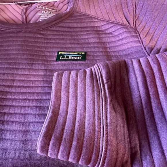 L.L. Bean Airlight Knit Crewneck Pullover Womens XL Petite Berry Heather - Picture 7 of 8